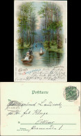 Lübbenau (Spreewald)  Waldpartie Beim Forsthaus Eiche Künstlerkarte 1899 - Andere & Zonder Classificatie