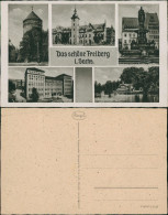 Ansichtskarte Freiberg (Sachsen) Mehrbild: Kaserne, Teich, Donatsturm 1934  - Freiberg (Sachsen)