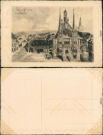 Ansichtskarte Wernigerode Künstlerkarte: Marktplatz 1926 - Autres & Non Classés