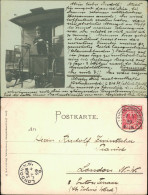 Ansichtskarte  Privatfoto - Mann Auf Dem Letzten Wagon - Bahnhof 1899  - Trains