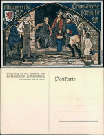 Ansichtskarte Braunschweig Künstlerkarte Mummeprobe - Ratskelelr 1909  - Braunschweig