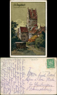 Ansichtskarte Ingolstadt Künstlerkarte Taschenturm : A. Uhlmann 1924  - Ingolstadt