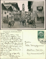 Ansichtskarte Mittenwald Straße, Autos - Kühe 1938 - Mittenwald