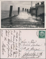 Cuxhaven Alte Liebe Bei Sturm Foto Ansichtskarte 1934 - Cuxhaven