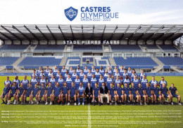 Rugby TOP 14 - CASTRES OLYMPIQUE (CO) Effectif Joueurs Saison 2022- 2023 - Stade Pierre FABRE Format 150x210 - Rugby