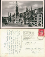 Ansichtskarte München Marienplatz Rathaus Vorplatz Rathausgebäude 1942 - Muenchen