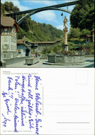 Freiburg Im Üechtland Fribourg Fontaine De La Fidélité Et Pont Du Gottéron 1988 - Otros & Sin Clasificación