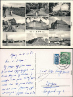 Schleswig  Schleipromenade, Neuwerk, Übersicht, Schleihalle  Anlegebrücke 1954 - Autres & Non Classés