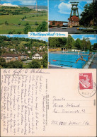 Ansichtskarte Philippsthal 4 Bild: Stadt, Zeche Und Freibad 1985 - Autres & Non Classés