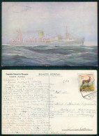 BARCOS SHIP BATEAU PAQUEBOT STEAMER [ BARCOS # 05129 ] - PORTUGAL COMPANHIA COLONIAL NAVEGAÇÃO PAQUETE PATRIA  1955 - Passagiersschepen