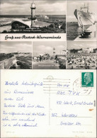 Rostock Hafeneinfahrt, Fährschiff Warnemünde, An Der Mole Mit Gaststätte 1970 - Rostock
