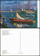 Künstlerkarte BOLDIZSÁR ISTVÁN  Vitorlások Az öbölben Segelboote Bucht 1980 - Peintures & Tableaux