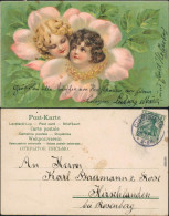 Ansichtskarte  Glückwunsch / Grusskarten: Allgemein Mit Engelsgesichtern 1910 - Otros & Sin Clasificación