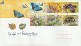 Australië 2003, FDC Unused, Bugs And Butterflies - Omslagen Van Eerste Dagen (FDC)