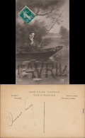 Ansichtskarte  Fischer / Angler - Boot  Fotokunst 1915 - Pêche