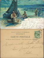 Buxerulles-Buxières-sous-les-Côtes Fischer Am Ufer, Ausbessern Segelboot 1900 - Other & Unclassified