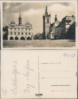 Leitmeritz Litoměřice Marktplatz, Altes Rathaus Und Kirche 1935  - Tchéquie