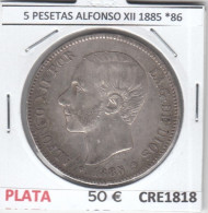 CRE1818  MONEDA ESPAÑA 5 PESETAS ALFONSO XII 1885 *86  MBC - Other & Unclassified