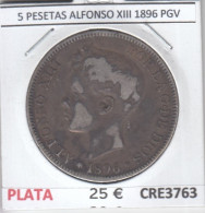 CRE3763 MONEDA ESPAÑA 5 PESETAS ALFONSO XIII 1896 PGV PLATA MBC - Sonstige & Ohne Zuordnung