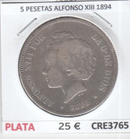 CRE3765 MONEDA ESPAÑA 5 PESETAS ALFONSO XIII 1894 PLATA MBC - Altri & Non Classificati