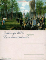Ansichtskarte Hiddesen-Detmold Menschen Am Gedenkstein - Hermannsdenkmal 1913  - Detmold