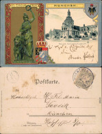 München Bild Bavaria, Nationalmusuem - Patriotika 1900 Prägekarte - München