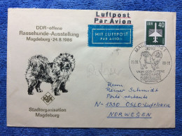 DDR - 1986 Luftpost Brief Aus Magdeburg - SST "VKSK DDR Offene Rassehundeausstellung" (3DMK042) - Lettres & Documents