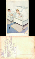 Ansichtskarte  Humor - Eine Maus Und Zwei Frauen Kreischend Im Bett 1913 - Humor