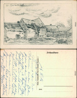 Ansichtskarte  Künstlerkarte V. Götzelt - Zerstörtes Haus 1916 - 1900-1949