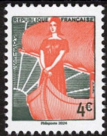 Timbre Issu Du Bloc Feuillet - Marianne à La Nef, Premier Timbre "Marianne" De La Ve République - Neufs
