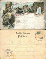 Ansichtskarte Rathen Litho Basteibrücke - Sächsische Schweiz, Amselfa 1898  - Rathen