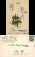Grußkarten: Geburtstag - Gemalte Blumen, Haus Am See 1909 Prägekarte - Birthday