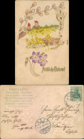 Zwerge Beobachten Küken Die Einen Eierkarren Ziehen, Weidenkätzchen 1906 - Pâques