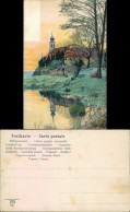 Ansichtskarte  Kirche Mit Fridhof 1900 - Te Identificeren