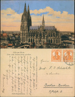 Ansichtskarte Köln Dom, Stadt, Bahnhof - Künstlerkarte 1919  - Koeln