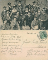 Ansichtskarte  Orchester - Trommeln, Trompeten 1909  - Ohne Zuordnung