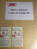 Autobus Bologna ATC Raro Set Completo Di Tutti I Biglietti Emessi Nel 1983 - Europe