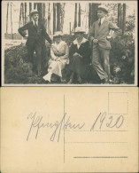 Gruppenbild Pfingsauspflug, Zwei Paare Sonntagsstaat, Hut Anzug 1920 Privatfoto - Unclassified