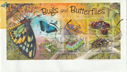 Australië 2003, FDC Unused, Bugs And Butterflies - Omslagen Van Eerste Dagen (FDC)