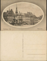 Ansichtskarte Freiberg (Sachsen) Obermarkt Und Weinhandlung 1912 Passepartout - Freiberg (Sachsen)