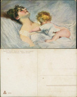 Wach Auf Mama - Kind Will An Brust Der Mama, Nachthemd Künstlerkarte 1911 - Paintings