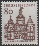 BRD: 1964, Rollenmarke: Mi. Nr. 461 R, Freimarke: Deutsche Bauwerke (I), 80 Pfg. Ellinger Tor, Weißenburg.   **/MNH - Roller Precancels