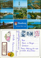 Ansichtskarte Hamburg Luftbild, Hafen, Fernsehturm 1988 - Autres & Non Classés