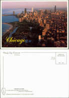 Chicago  Luftaufnahme Wolkenkratzer Aerial View Late Evening 1990 - Other & Unclassified