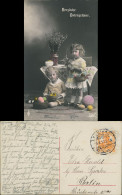 Ansichtskarte  Grußkarte Ostern Easter Card Kinder Mit Ostereiern 1917 - Portraits