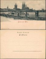 Ansichtskarte Köln Behelfsbrücke - Stadt 1909 - Koeln