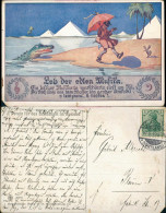 Ansichtskarte  Künstlerkarte Nil Krokodil - Lustiger Musikant 1910 - Schilderijen