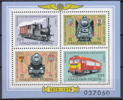 UNGARN  Block 139 A, Postfrisch **, 100 Jahre Raab-Oedenburg-Ebenfurter Eisenbahn, 1979 - Blocks & Sheetlets