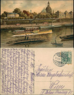 Ansichtskarte Dresden Dampfer, Schiffe, Schlepper Künstlerkarte 1907 - Dresden
