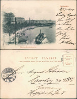Postcard London River Thames Themse Embankment Schiff Anlegestelle 1900 - Autres & Non Classés